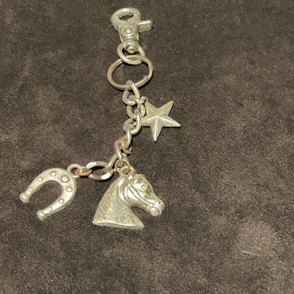 Silver Horse Charm Keychain